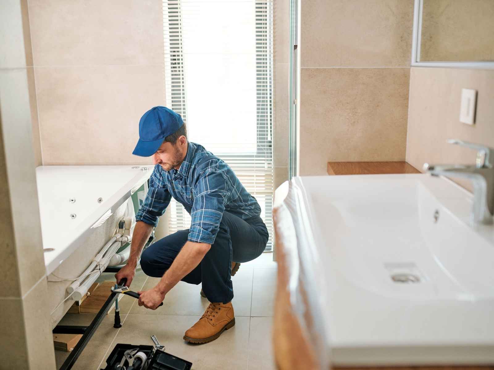 An image of a member of Seal Master's providing their Bathroom Repairs Sydney​ service